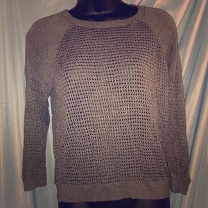 Express Square Mesh Knit Sweater